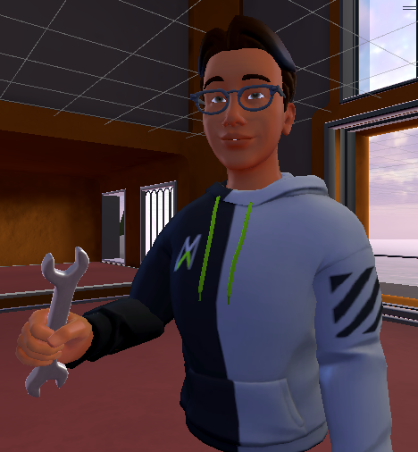 Screenshot eines Avatars, der den Wrench hält.