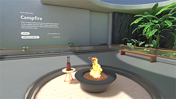 Screenshot der Campfire-Aktivität im Pavillon-Beispiel.