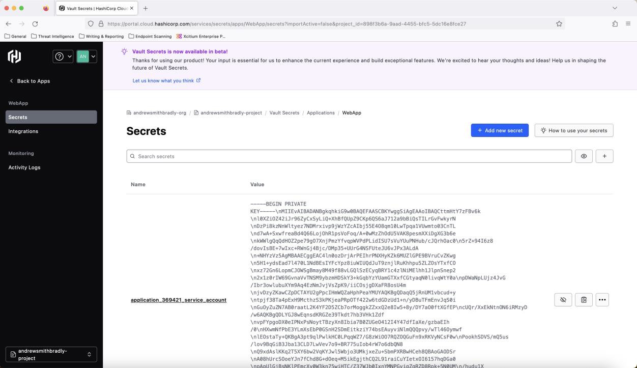 Hashicorp Vaults-Dashboard.