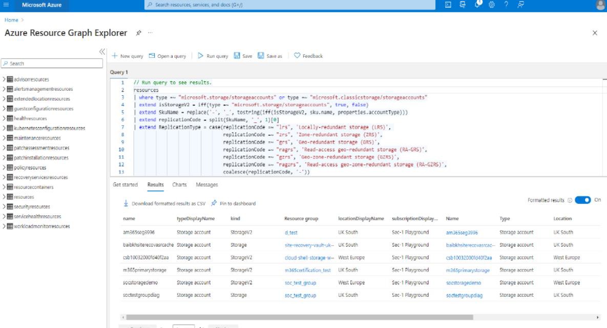 Microsoft Azure Resource Graph-Explorer.