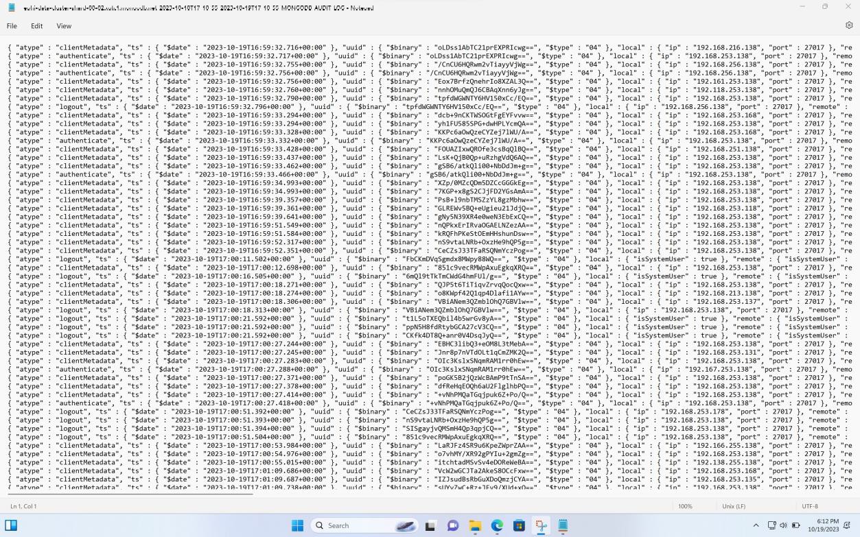 Herunterladen von MongoDB-Cloudprotokollen.