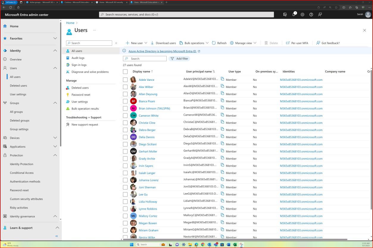 Microsoft Entra Admin Center-Benutzer.