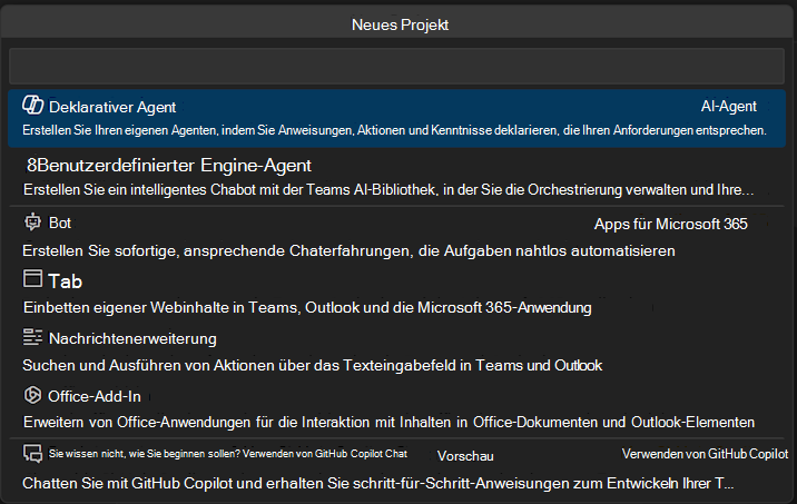 Screenshot der Optionen für 