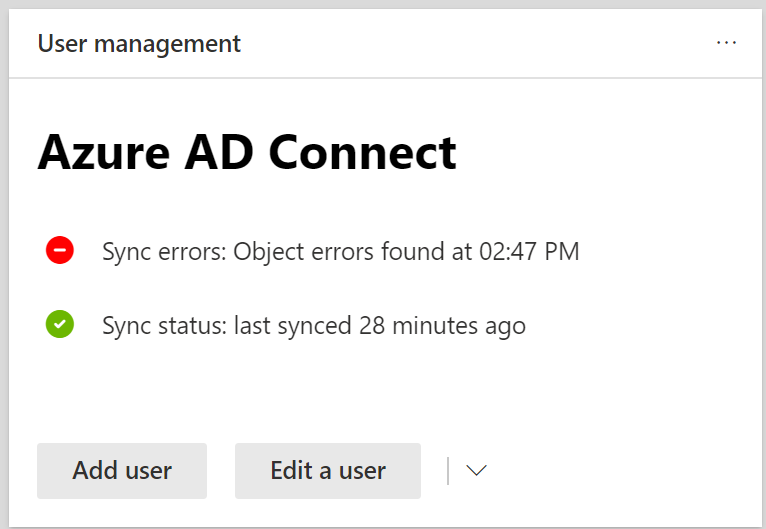 Die Benutzerverwaltungskarte im Microsoft 365 Admin Center.