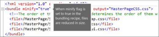 Screenshot: Minify-Flag, das auf 