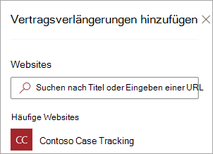 Wählen Sie eine Website aus.