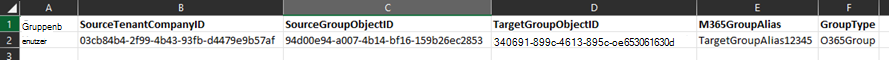 Format für CSV-Datei für Microsoft 365-Gruppen