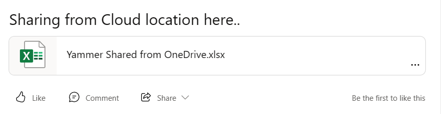 Screenshot der Freigabe einer Datei von einem SharePoint- oder OneDrive-Speicherort.