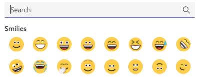 Screenshot von Emojis, die in einem Chat freigegeben wurden.