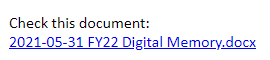 Screenshot eines HTTP-Verweises, der dem E-Mail-Betreff oder Textkörper oder dem Textkörper einer Besprechung hinzugefügt wurde.