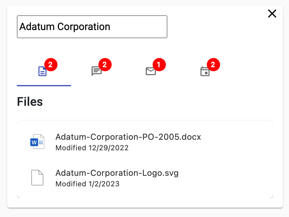 Anzeigen von Organisationsdaten