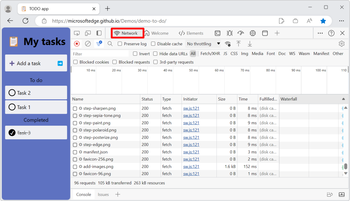 Benutzerdefinierte Reihenfolge von DevTools in einer Symbolleiste