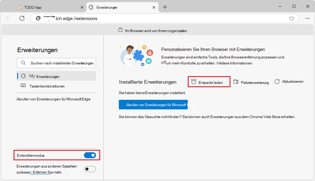 Aktivieren des Entwicklermodus