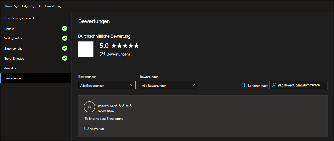 Microsoft Partner Center-Überprüfungsfeature