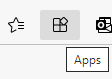 Das Symbol Apps kann auf der Symbolleiste angezeigt werden, um schnell darauf zuzugreifen.