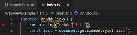 Ein In Visual Studio Code festgelegter Haltepunkt