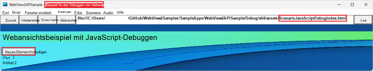 Gerenderte HTML-Datei 