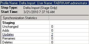 Screenshot: Synchronisierungsstatistiken