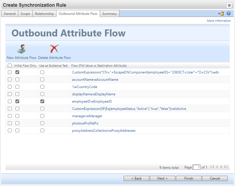 Screenshot: Seite 4 der Synchronisierungsregel