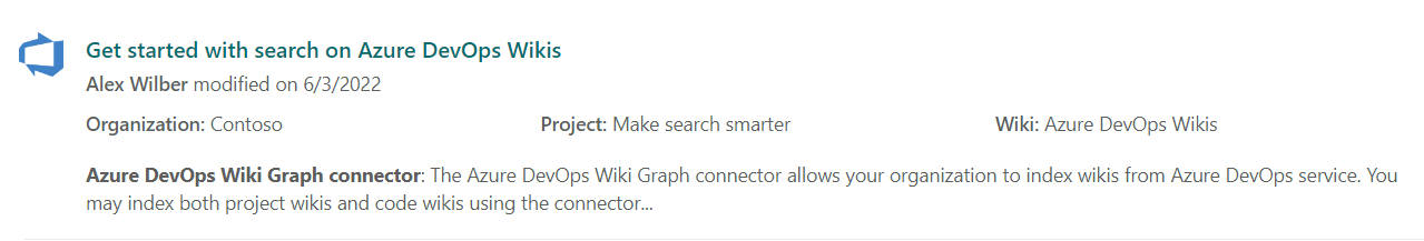 Beispiel für ein Layout für den Azure DevOps Wiki-Connector.