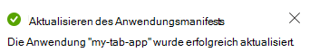Nachricht „Manifest aktualisiert“