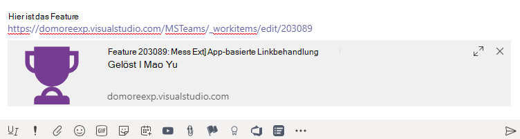 Screenshot: Beispiel für das Entpacken von Links