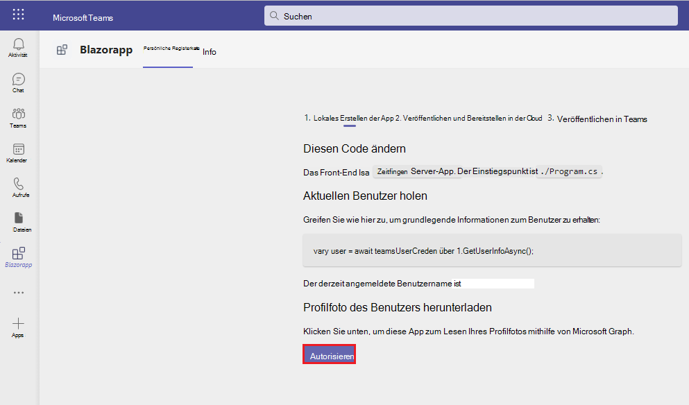 Screenshot von Microsoft Teams mit rot hervorgehobener Option 