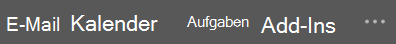 Die Option Add-Ins, die in der Navigationsleiste angezeigt wird, wenn mehr als ein Add-In geladen wird.