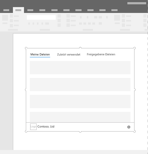 Typisches Layout für Inhalts-Add-Ins in einer Office-Anwendung.