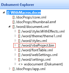 vbaProject-Teil im dokument-Explorer