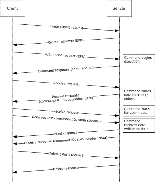 Web Services Management Protocol Extensions for the Windows Vista Remote Shell message processing sequence