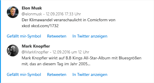 Ein Beispiel für eine Twitter-Digestkarte.