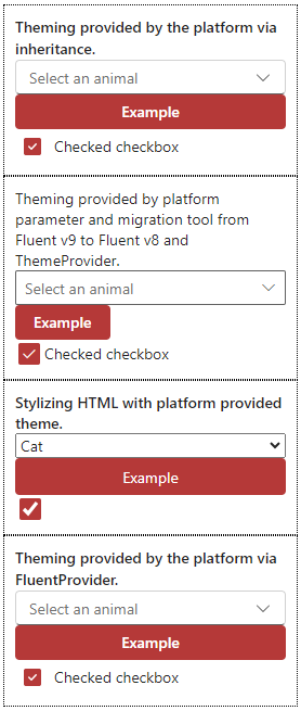 Rotes Design der modernen Design-API-Komponente