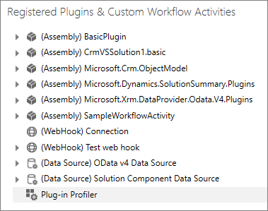 Plug-In-Profiler im Plug-in-Registrierungstool.