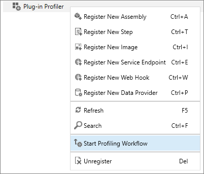 Workflowprofilierung starten.