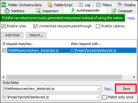 Pfad zu Ihrer lokalen Datei im Regeleditor hinzufügen