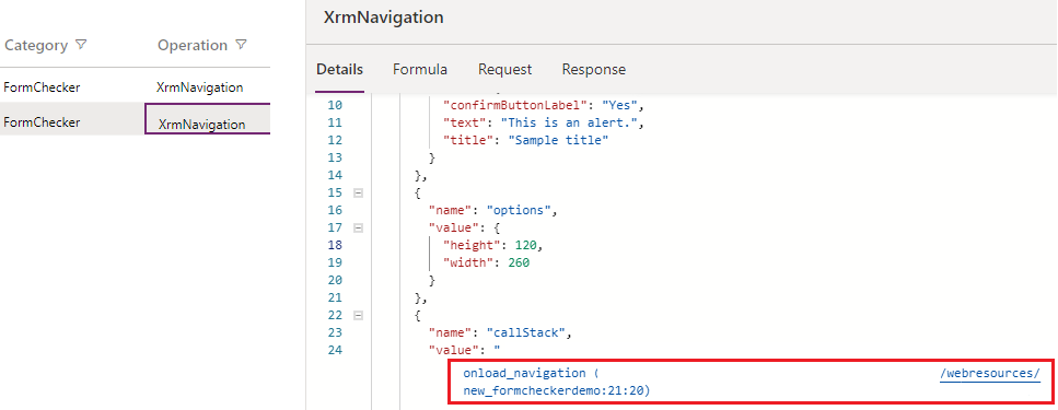 XrmNavigation-Vorgang in Monitor