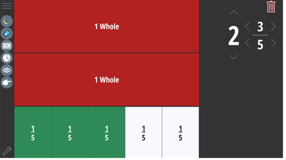 Screenshot der App „Fractions“ von 8-bit Classroom