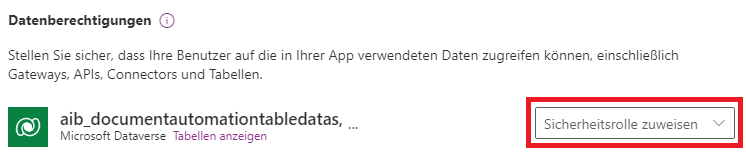 Weisen Sie ein Sicherheitsrolle zu.