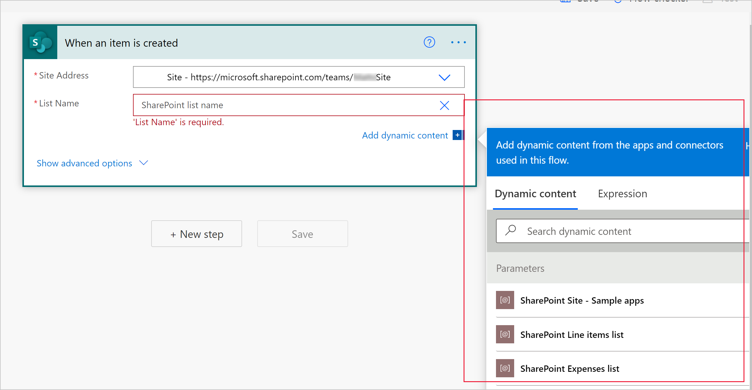 Eine Umgebungsvariable auswählen, die einem Cloud-Flow-Trigger oder einer Cloud-Flow-Aktion hinzugefügt werden soll