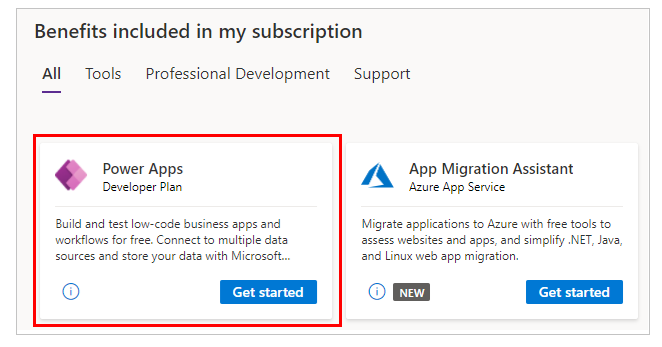 Power Apps-Entwicklerplan in Visual Studio.