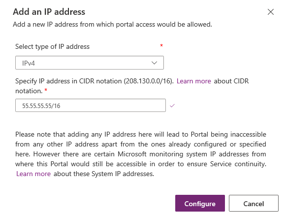 Eine IP-Adresse hinzufügen