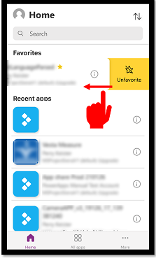 Die App aus der Liste entfernen