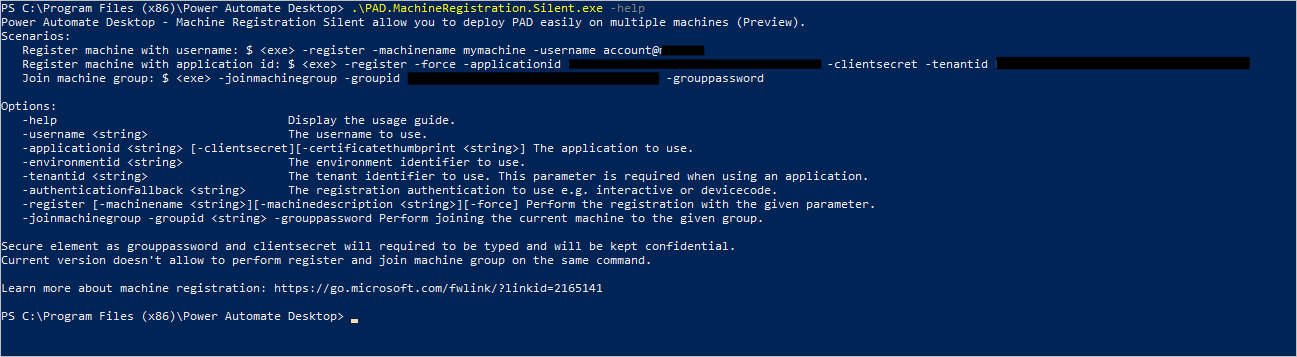 Screenshot des PowerShell-Fensters.