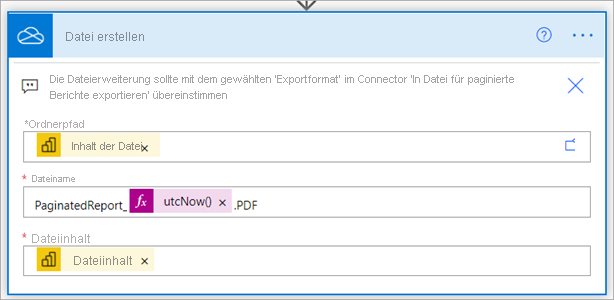 Screenshot that shows where to set the destination path for the file.