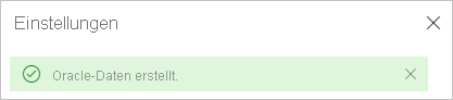  Screenshot of successful creation for the Oracle data source.