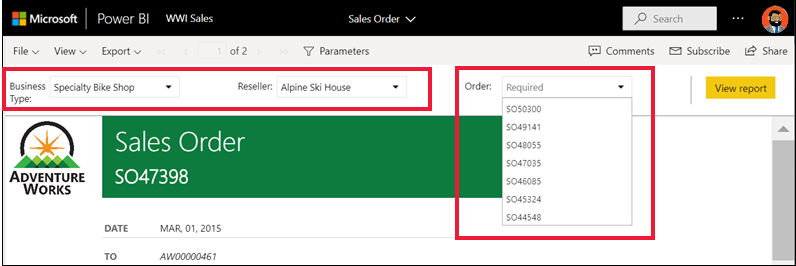 Screenshot showing how to change the parameters.