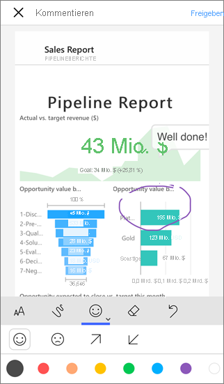 Report with annotations