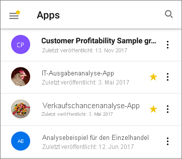 Apps in der mobilen Power BI-App