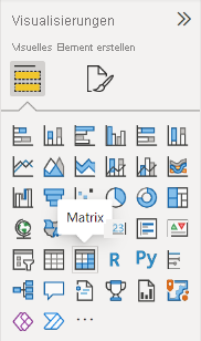 Screenshot des Änderns des gruppierten Säulendiagramms in eine Matrix.